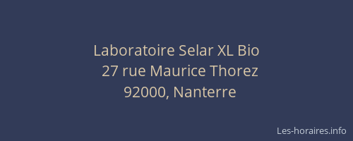 Laboratoire Selar XL Bio