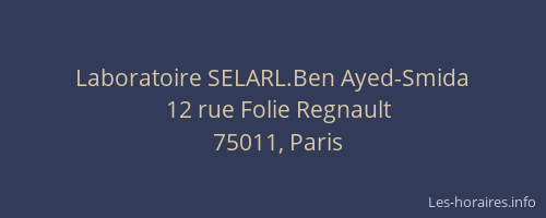 Laboratoire SELARL.Ben Ayed-Smida