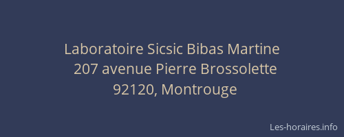 Laboratoire Sicsic Bibas Martine