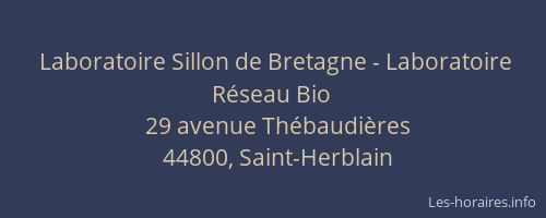 Laboratoire Sillon de Bretagne - Laboratoire Réseau Bio