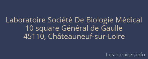 Laboratoire Soci&eacute;t&eacute; De Biologie M&eacute;dical