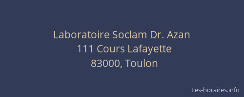 Laboratoire Soclam Dr. Azan