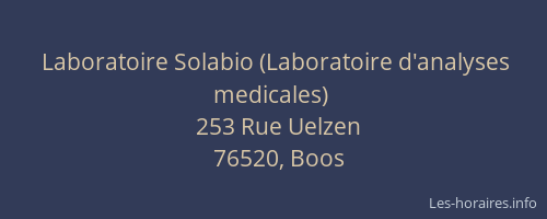 Laboratoire Solabio (Laboratoire d'analyses medicales)