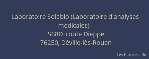 Laboratoire Solabio (Laboratoire d'analyses medicales)