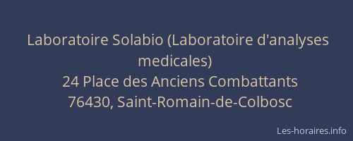 Laboratoire Solabio (Laboratoire d'analyses medicales)