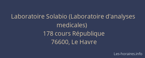 Laboratoire Solabio (Laboratoire d'analyses medicales)