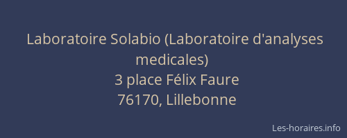 Laboratoire Solabio (Laboratoire d'analyses medicales)