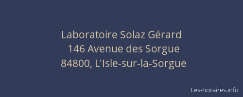 Laboratoire Solaz G&eacute;rard