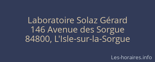 Laboratoire Solaz Gérard