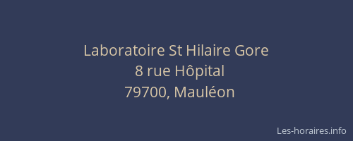 Laboratoire St Hilaire Gore