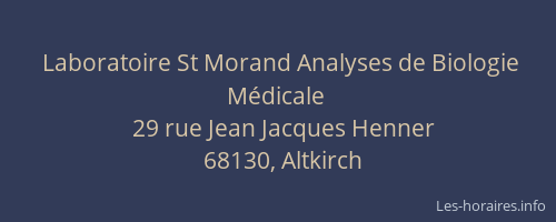 Laboratoire St Morand Analyses de Biologie Médicale