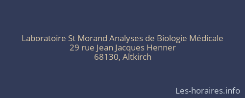 Laboratoire St Morand Analyses de Biologie Médicale
