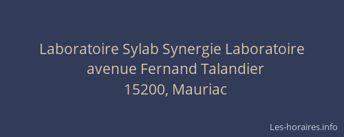 Laboratoire Sylab Synergie Laboratoire