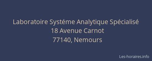 Laboratoire Systéme Analytique Spécialisé