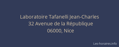 Laboratoire Tafanelli Jean-Charles