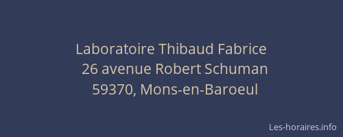 Laboratoire Thibaud Fabrice