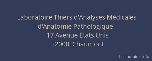Laboratoire Thiers d'Analyses Médicales d'Anatomie Pathologique