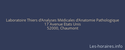 Laboratoire Thiers d'Analyses Médicales d'Anatomie Pathologique