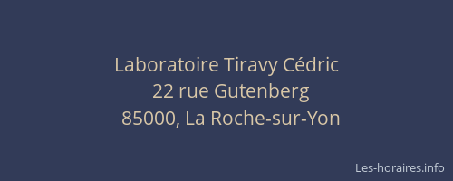 Laboratoire Tiravy Cédric