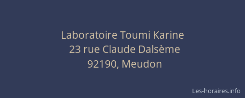 Laboratoire Toumi Karine