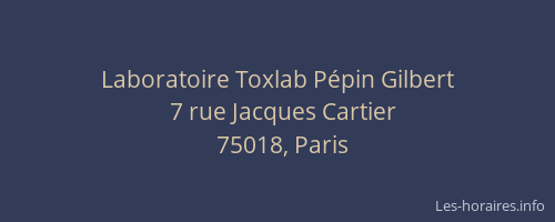 Laboratoire Toxlab Pépin Gilbert