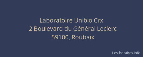 Laboratoire Unibio Crx