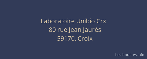 Laboratoire Unibio Crx