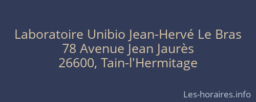 Laboratoire Unibio Jean-Hervé Le Bras