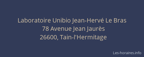Laboratoire Unibio Jean-Herv&eacute; Le Bras