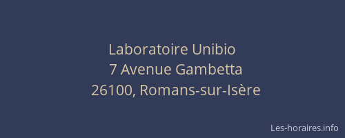 Laboratoire Unibio
