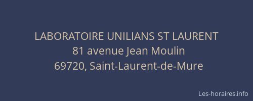 LABORATOIRE UNILIANS ST LAURENT