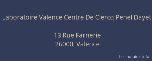 Laboratoire Valence Centre De Clercq Penel Dayet