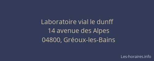 Laboratoire vial le dunff