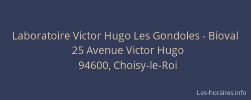 Laboratoire Victor Hugo Les Gondoles - Bioval