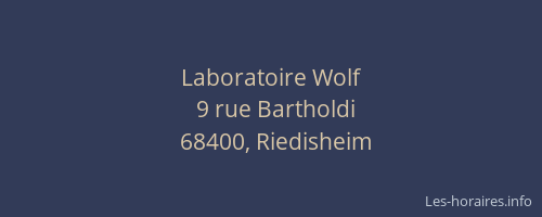 Laboratoire Wolf
