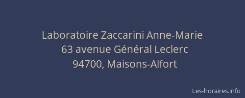 Laboratoire Zaccarini Anne-Marie