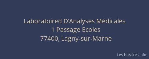 Laboratoired D'Analyses Médicales