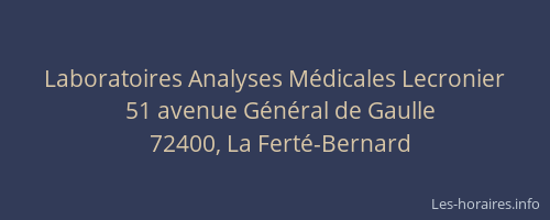 Laboratoires Analyses M&eacute;dicales Lecronier