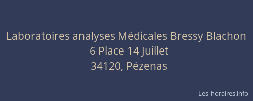 Laboratoires analyses Médicales Bressy Blachon