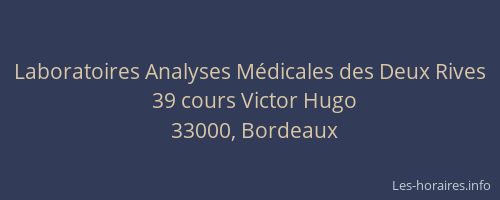 Laboratoires Analyses Médicales des Deux Rives