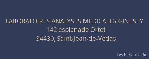 LABORATOIRES ANALYSES MEDICALES GINESTY