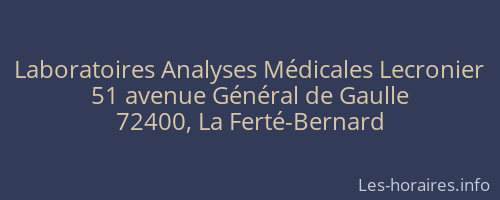 Laboratoires Analyses Médicales Lecronier