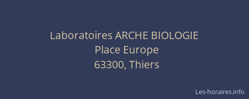 Laboratoires ARCHE BIOLOGIE