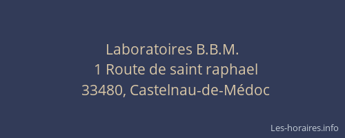 Laboratoires B.B.M.