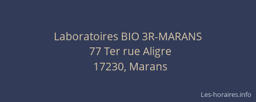 Laboratoires BIO 3R-MARANS