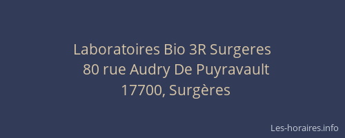 Laboratoires Bio 3R Surgeres
