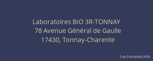 Laboratoires BIO 3R-TONNAY
