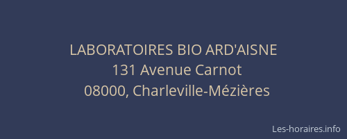 LABORATOIRES BIO ARD'AISNE