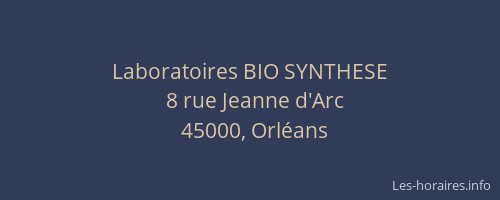Laboratoires BIO SYNTHESE