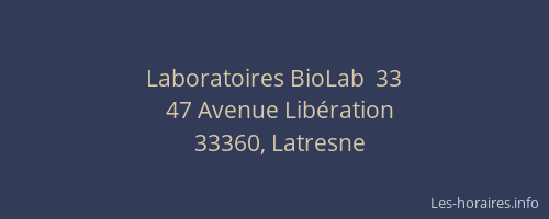 Laboratoires BioLab  33